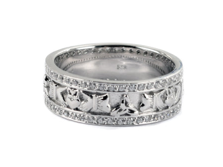 Claddagh Ring With Trinity Knot Design.