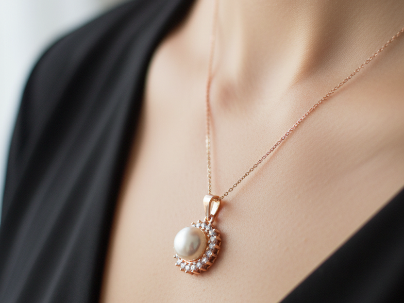 Rose Gold with Pearl Pendant