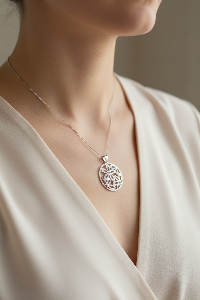A White Cubic Zirconia Pendant
