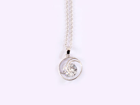 A White Cubic Zirconia Necklace.