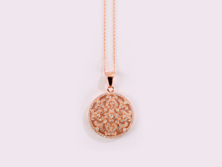 A Silver with Rose Gold Plate Pendant