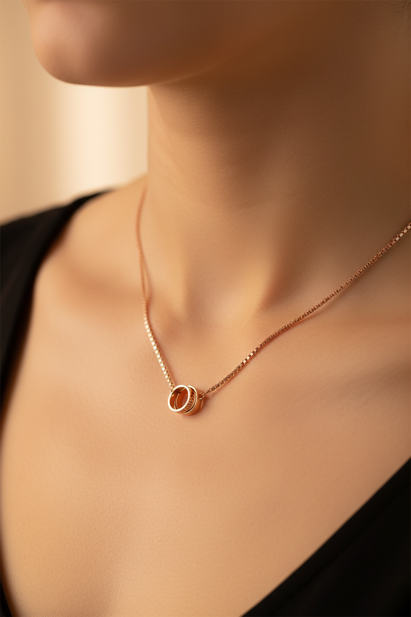 Silver with Rose Gold Plate Necklace