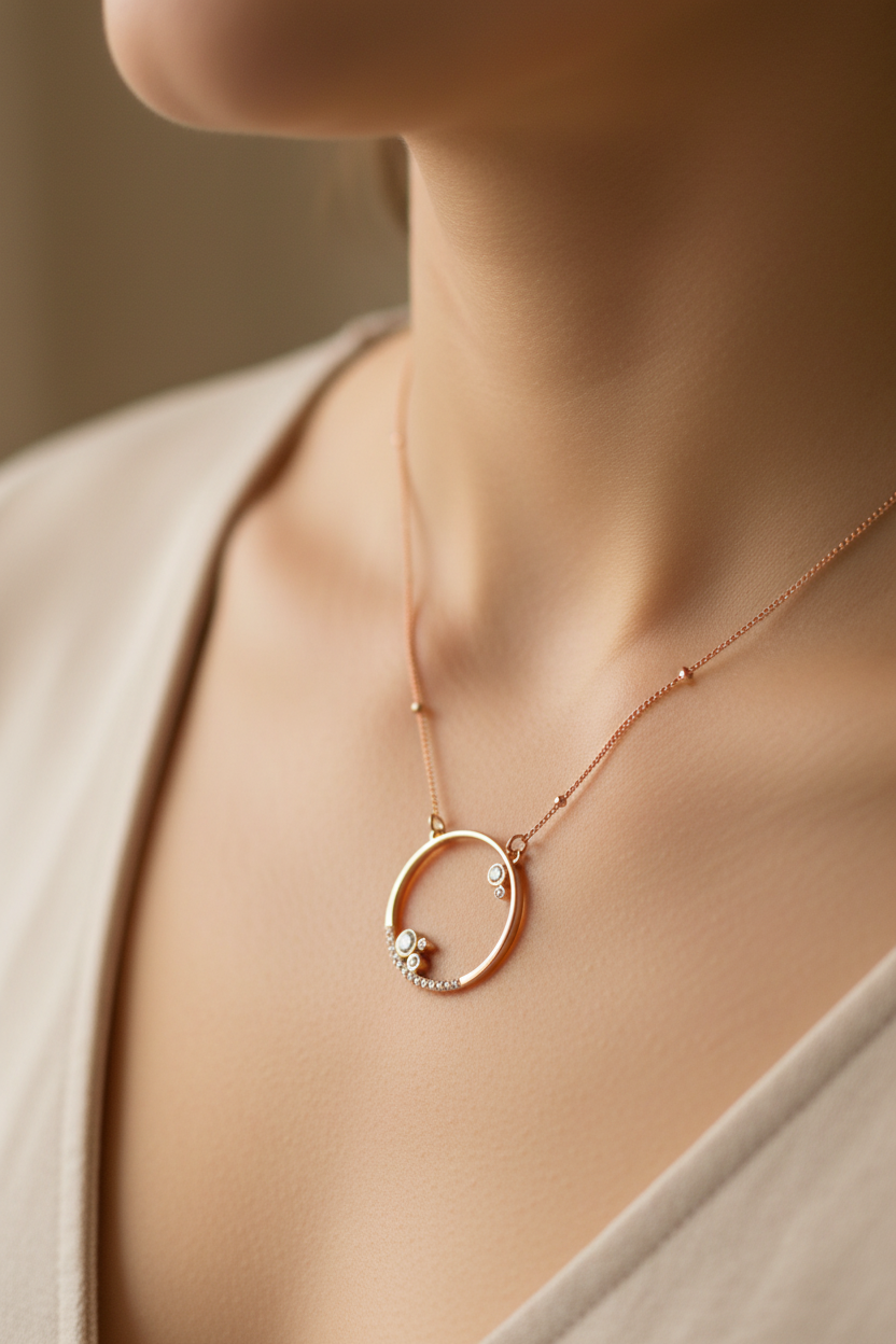 Silver with Rose Gold Plate Necklace