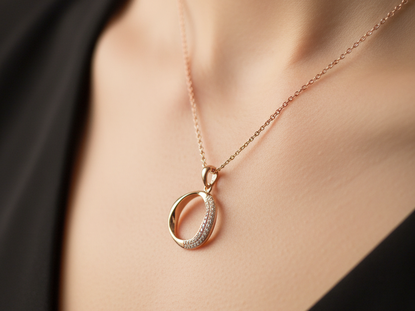 Silver with Rose Gold Plate Necklace