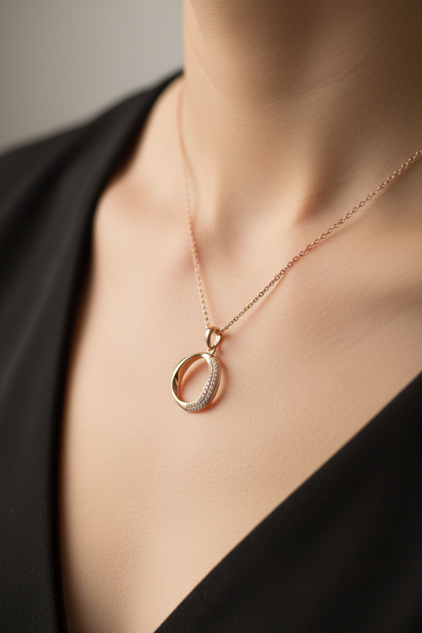 Silver with Rose Gold Plate Necklace