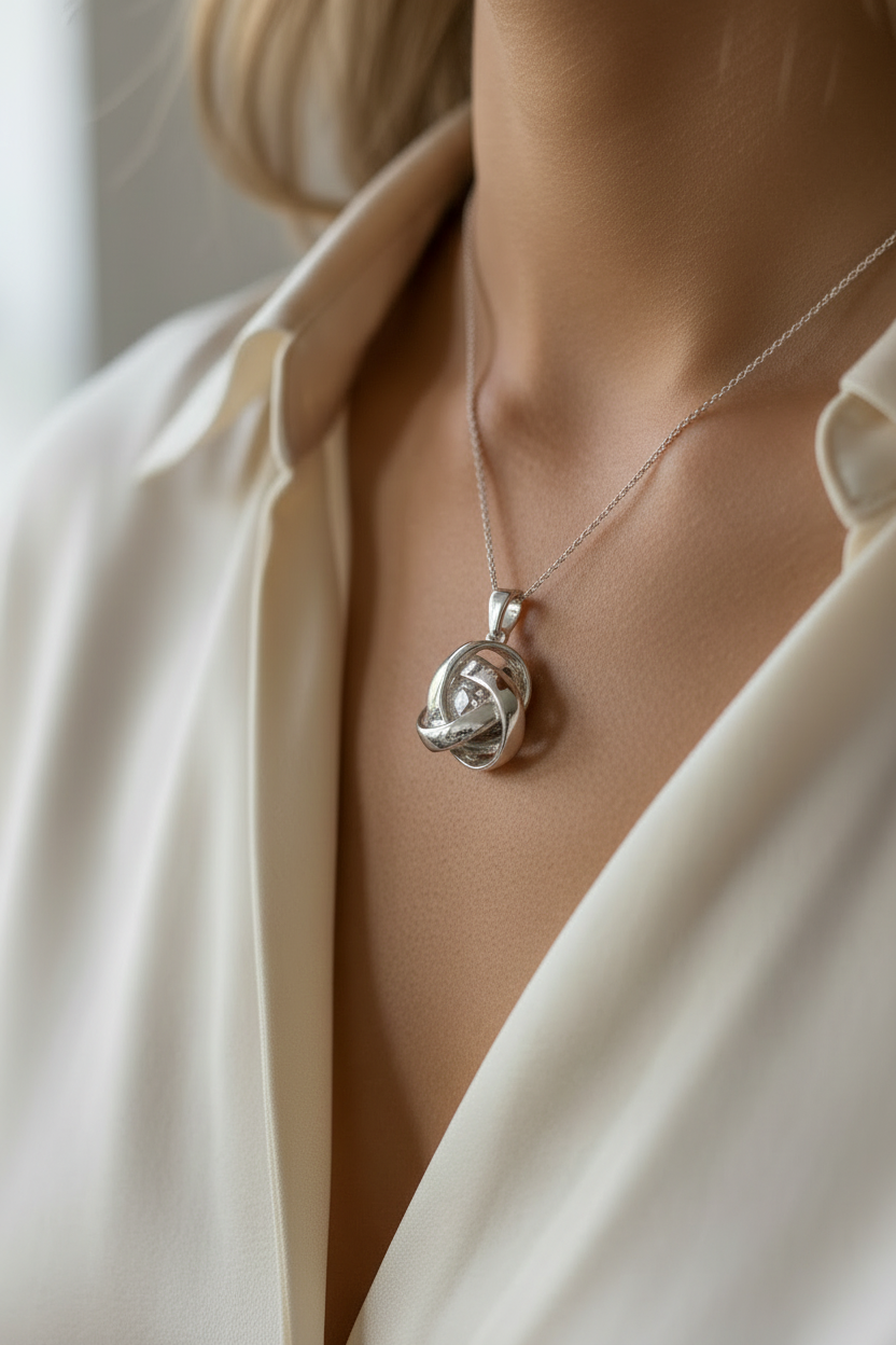 A White Cubic Zirconia Pendant
