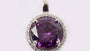 A Amethyst & White Cubic Zirconia Pendant.