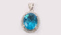 A Aquamarine & White Cubic Zirconia Pendant.