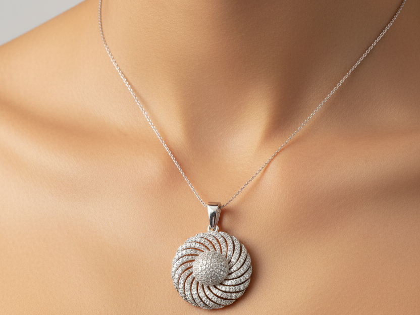 A White Cubic Zirconia Pendant