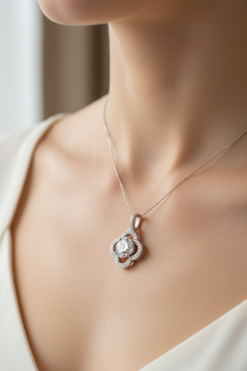 A White Cubic Zirconia Pendant