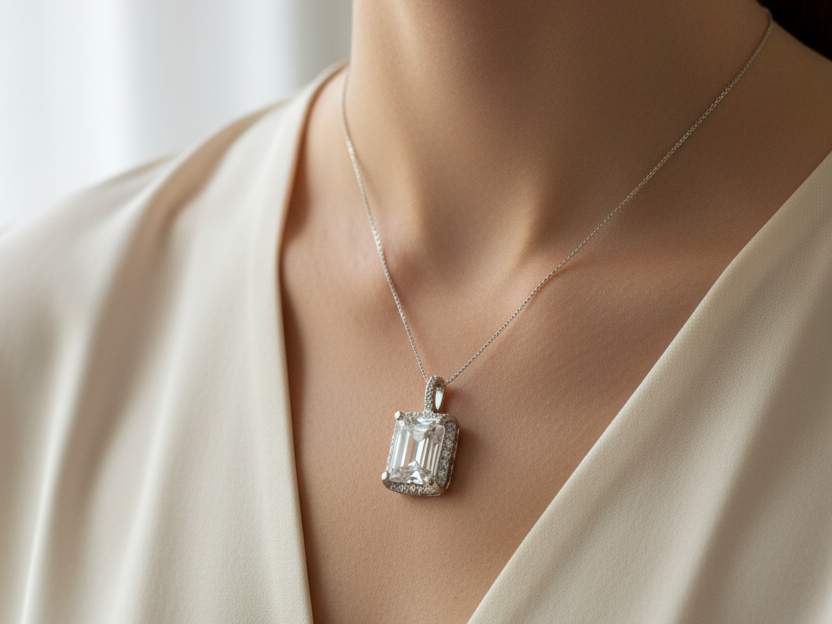 A White Cubic Zirconia Pendant
