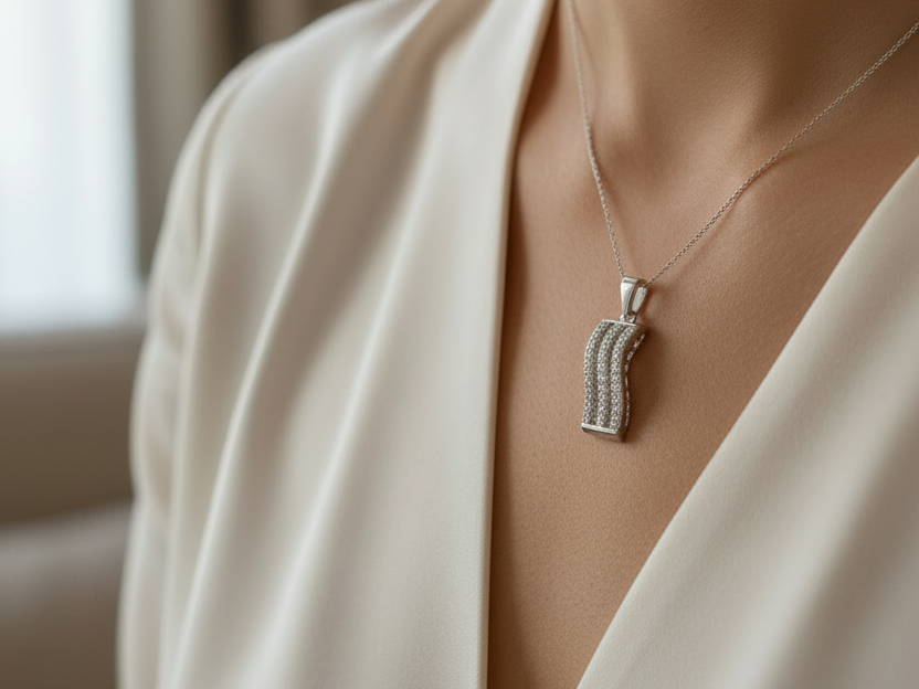 A White Cubic Zirconia Pendant