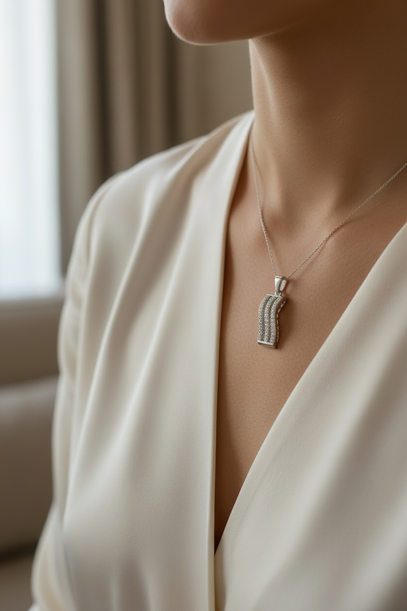 A White Cubic Zirconia Pendant