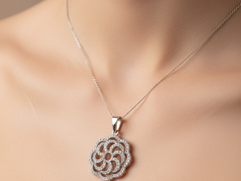 A White Cubic Zirconia Pendant