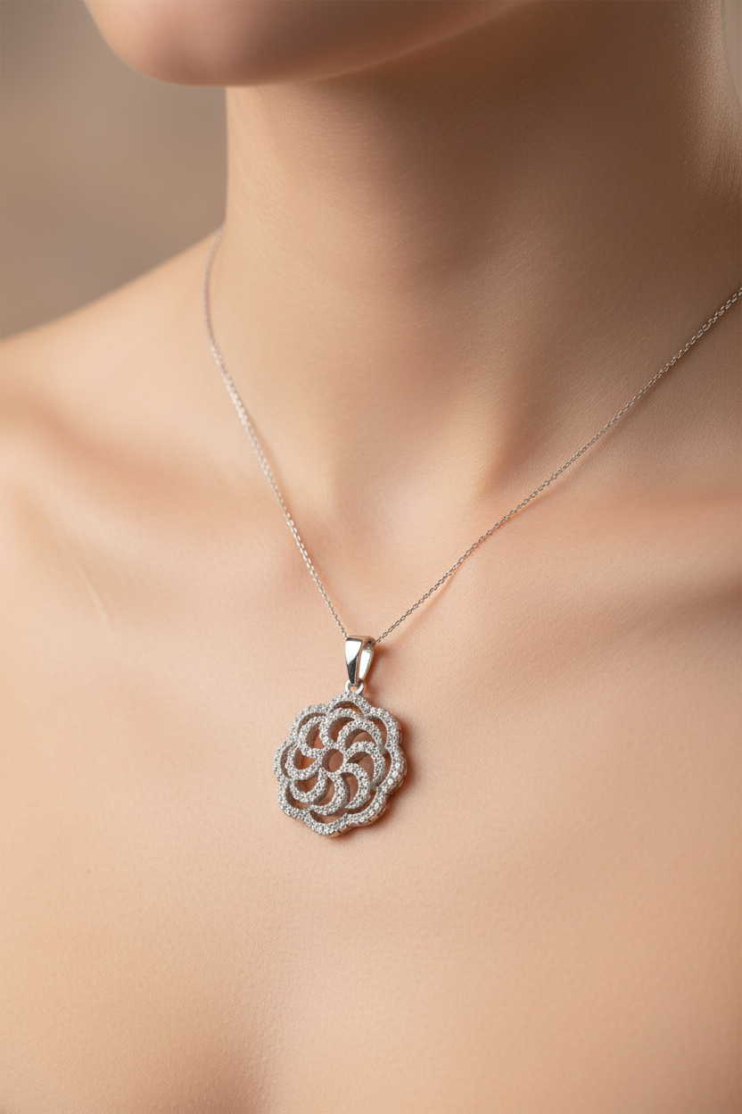 A White Cubic Zirconia Pendant