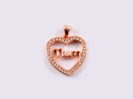 A Silver with Rose Gold Plate Pendant
