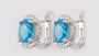 A Aquamarine & White Cubic Zirconia Earring.
