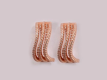 Silver with Rose Gold Plate Earring