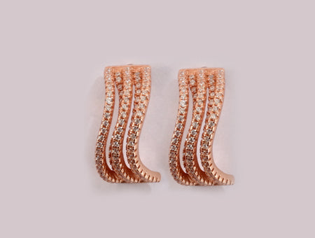 Silver with Rose Gold Plate Earring
