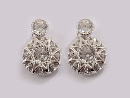 A White Cubic Zirconia Earring.