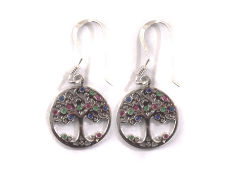 Sterling Silver Tree of Life Drop Earrings