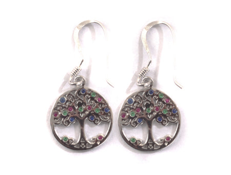 Sterling Silver Tree of Life Drop Earrings