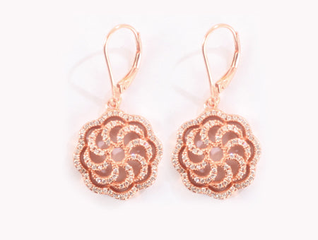 Silver with Rose Gold Plate Earring