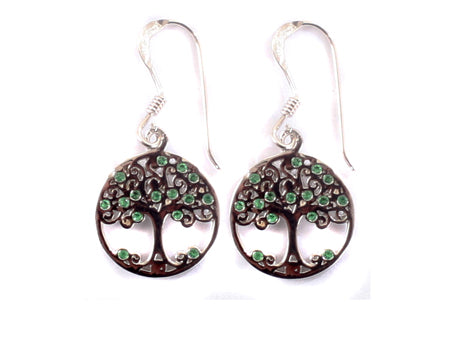 Sterling Silver Tree of Life Drop Earrings