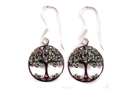 Sterling Silver Tree of Life Drop Earrings