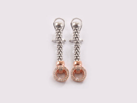 Silver with Rose Gold Plate Earring