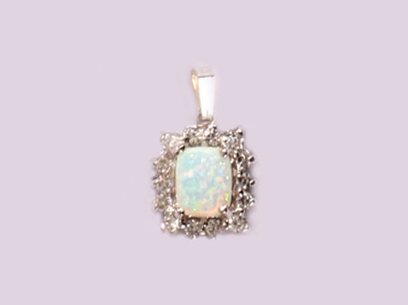 Opal And Cz Pendant