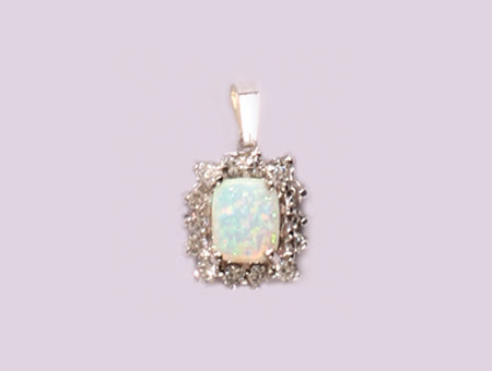 Opal And Cz Pendant