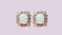 Opal and Cz Silver Earring