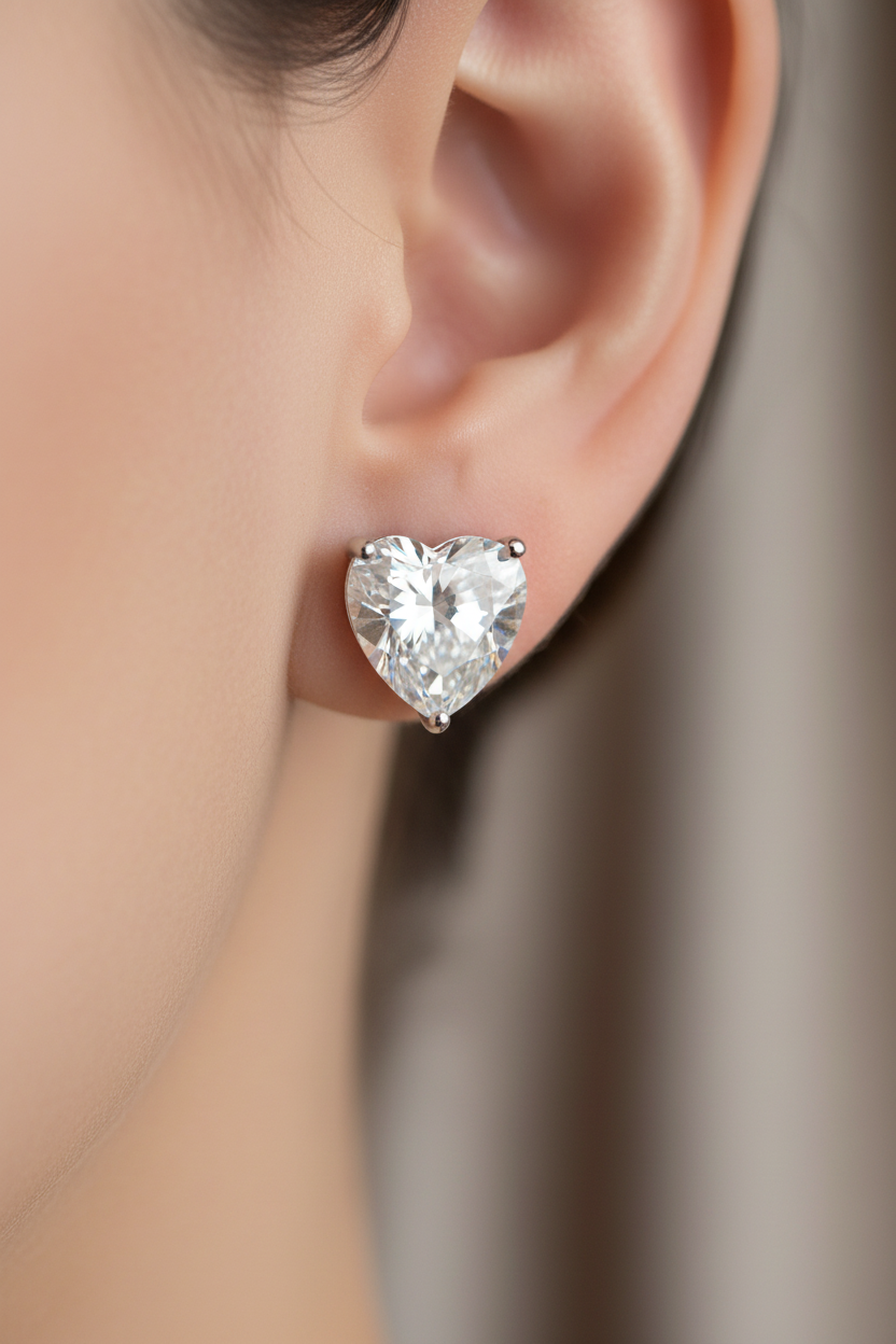 A White Cubic Zirconia Earring 5MM