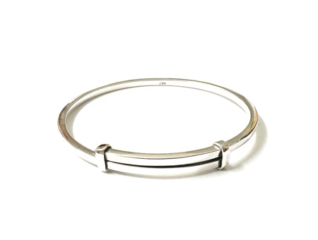 Kids Adjustable Silver Bangle