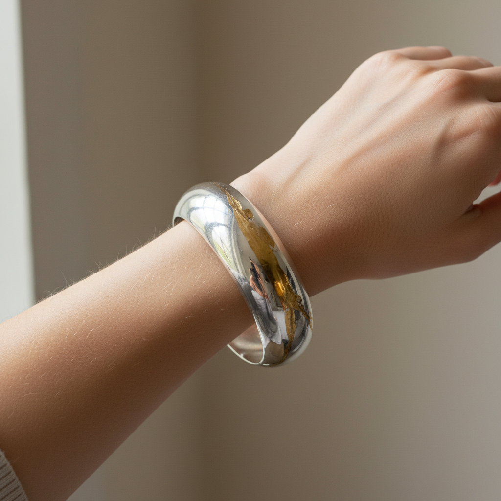 Simply Silver Wide Cuff Bangle