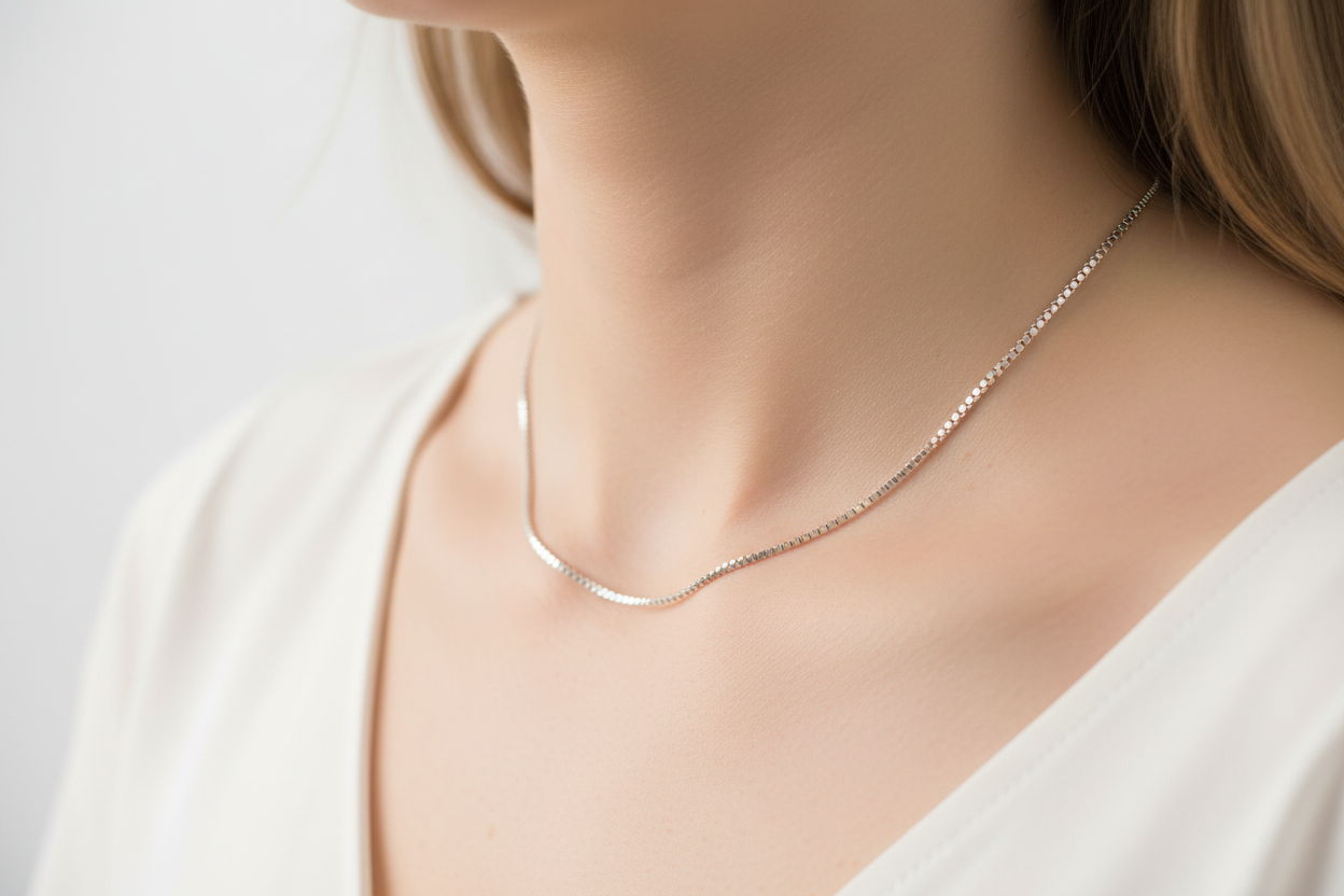 BOX DESIGN SILVER CHAIN 1.0MM