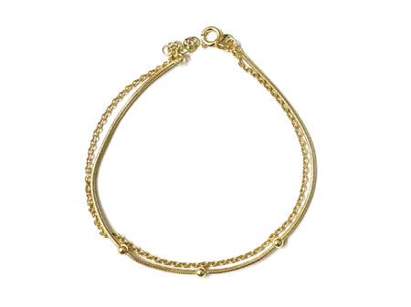 A Yellow Plated Silver Bead Bracelet