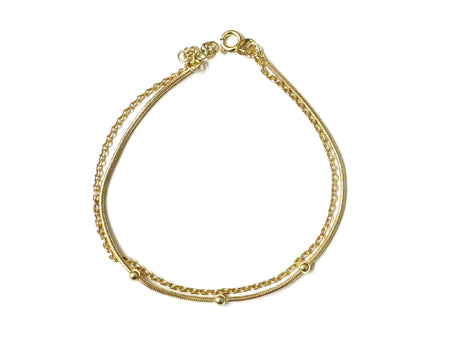 A Yellow Plated Silver Bead Bracelet