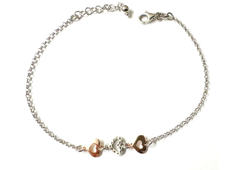 A Silver with Rose Gold Plate Bracelet
