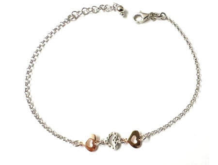 A Silver with Rose Gold Plate Bracelet