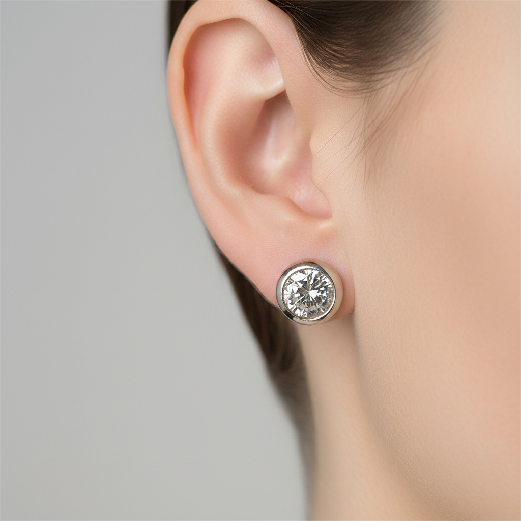 A White Cubic Zirconia Earring