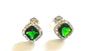 Emerald Cubic Zirconia Silver Earring