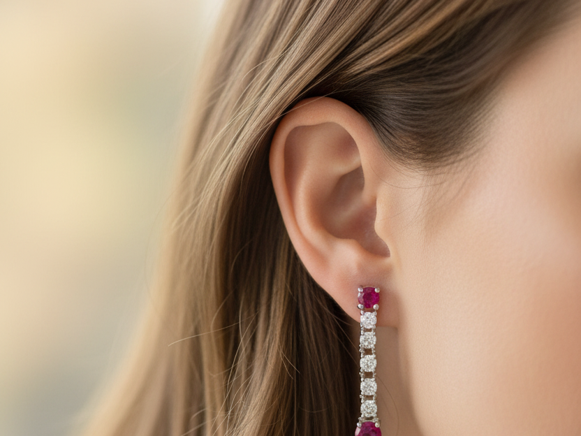 Ruby Cubic Zirconia Earring