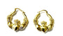 9 Carat Yellow Gold Claddagh Creole Medium Earrings