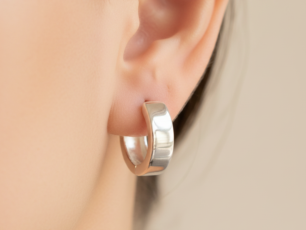 Simply Silver Huggies Earring