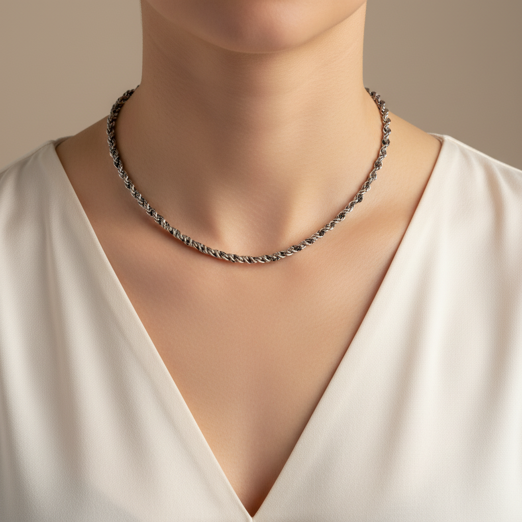 MARCASITE SILVER CHAIN H/W