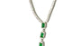 Emerald & White Cubic Zirconia Silver Necklace.