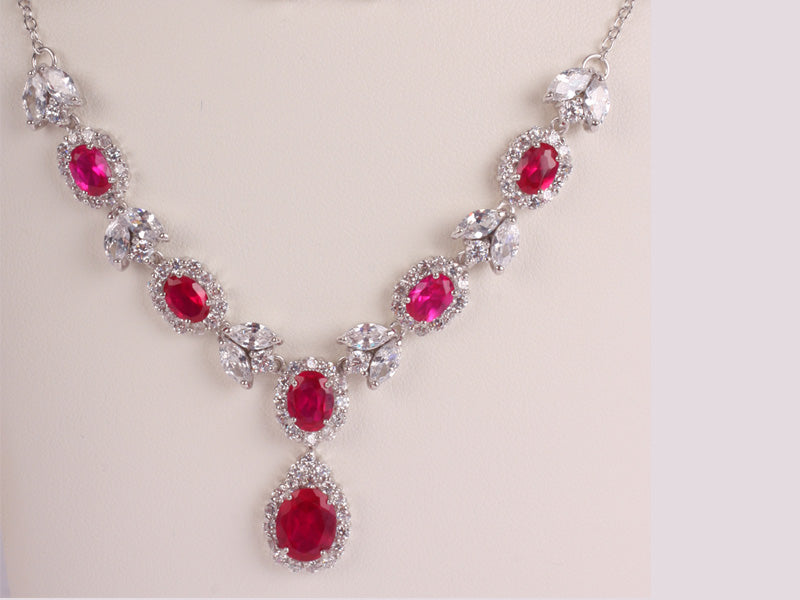 Ruby Cubic Zirconia Necklace