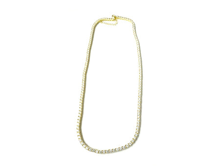 Yellow Plated on Silver Cubic Zirconia 3×3 mm Stone Tennis Bracelet